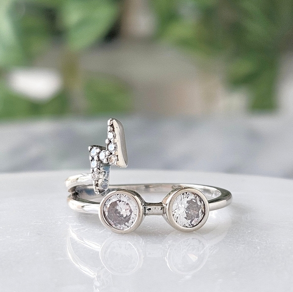 Official Harry Potter Lightning Bolt & Glasses Ring, 925 Sterling Silver - Picture 4 of 10